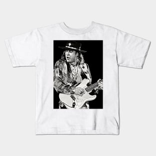 Stevie Art Print Blues Rock Texas Blues Rock Icons Kids T-Shirt